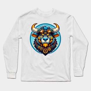 Steampunk Anthro Furry Bull Art Long Sleeve T-Shirt